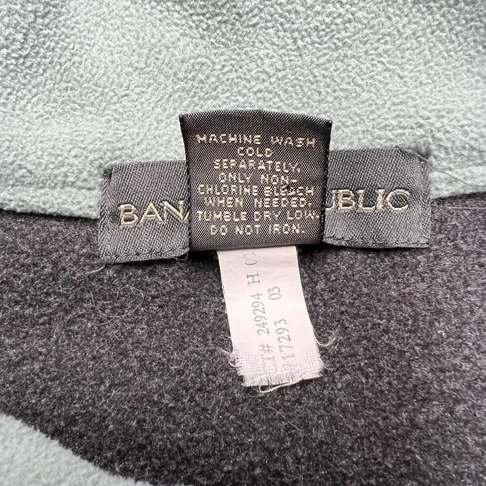 Banana Republic Y2K 2000’s Green Fleece Vest Men’s Full Zip Classic Size XL
